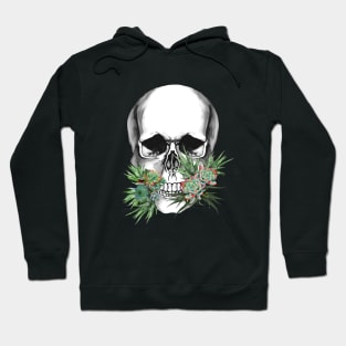 Sugar skull with succulents plants, cool funny cute mask Hoodie